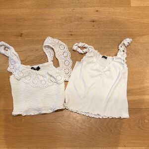 Brandy Melville White Ribbed Tank Top